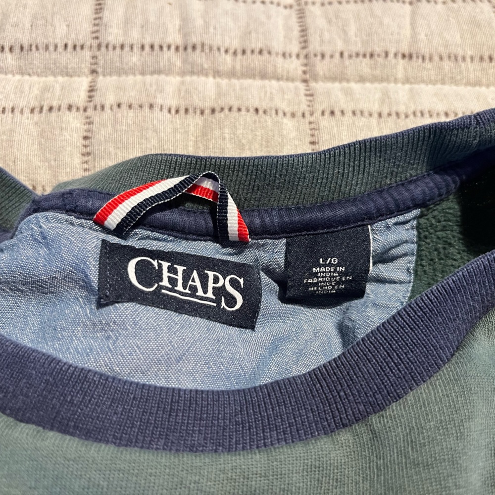 Chaps Men’s L Color Block Crewneck - Picture 2 of 5
